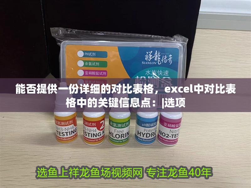 能否提供一份詳細的對比表格，excel中對比表格中的關鍵信息點：|選項