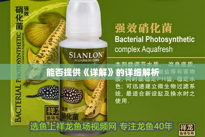 能否提供《詳解》的詳細解析