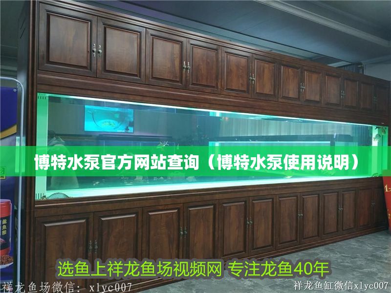 博特水泵官方網(wǎng)站查詢（博特水泵使用說明）