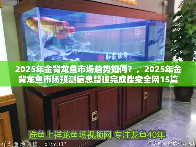 2025年金背龍魚市場趨勢如何？，2025年金背龍魚市場預測信息整理完成搜索全網15篇
