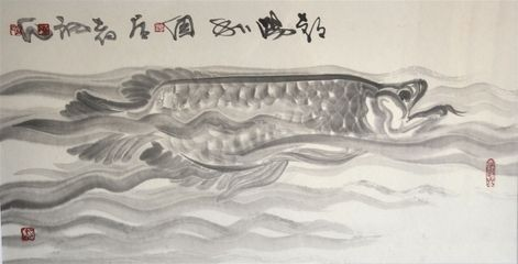 金龍魚畫題字，金龍魚畫題字與畫面融合技巧和注意事項和注意事項