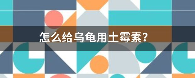 豬鼻龜可以用土霉素嗎：土霉素對烏龜有什么作用