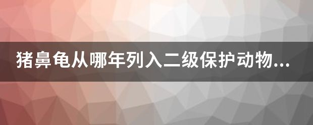 豬鼻龜從什么時(shí)候起算保護(hù)動物：豬鼻龜國際貿(mào)易現(xiàn)狀如何解讀豬鼻龜國際貿(mào)易現(xiàn)狀如何
