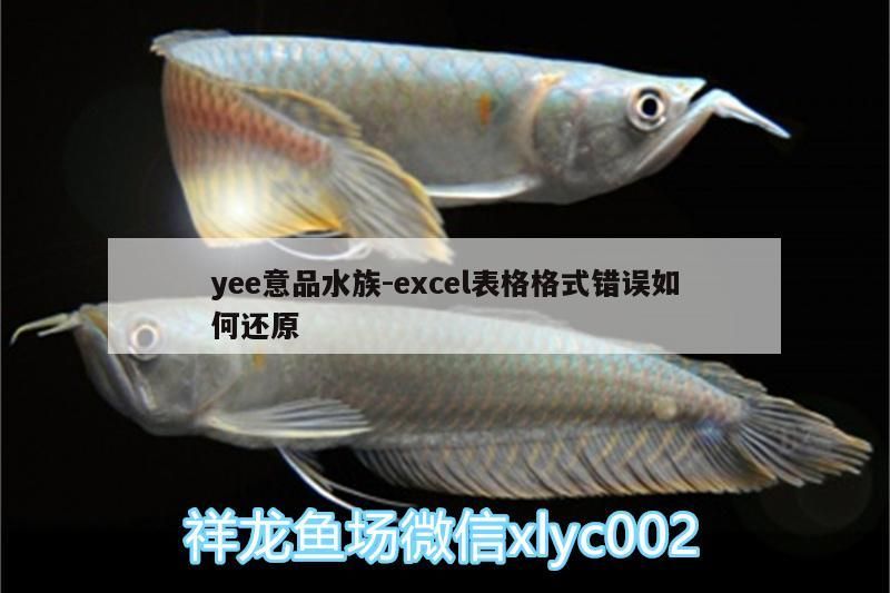 yee意品水族:excel表格格式錯誤如何還原
