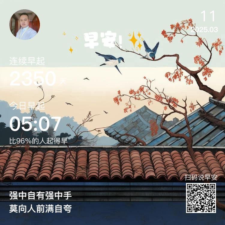 早！
?強中自有強中手，
?莫向人前滿自