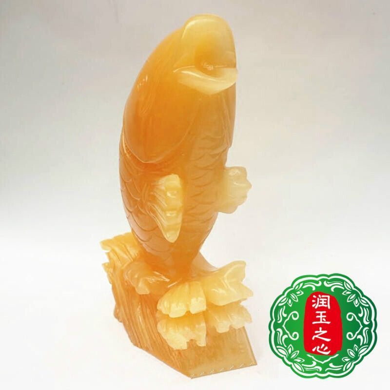 金龍魚玉石擺件魚尾段了怎么修復
