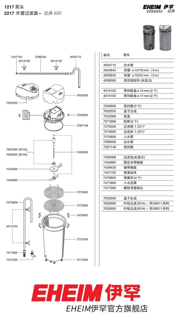 德國(guó)伊罕EHEIM經(jīng)典國(guó)際濾材版系列配件(2211221322152217)