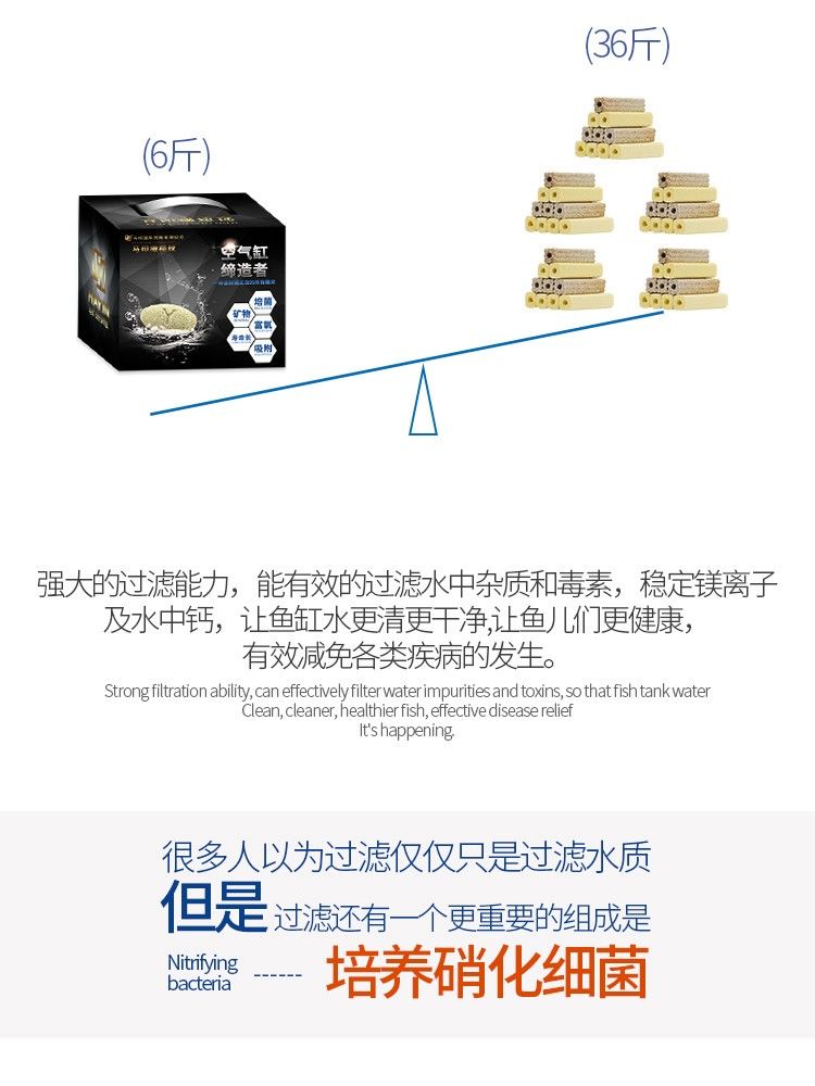 馬印橄欖球魚缸過濾材料魚缸凈水過濾器材細菌屋硝化細菌水質凈化