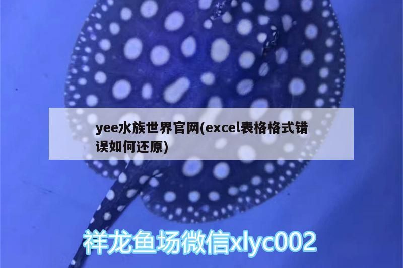 yee水族世界官網(excel表格格式錯誤如何還原) yee水族世界官網(excel表格格式錯誤如何還原) yee