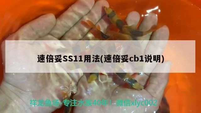 速倍妥SS11用法(速倍妥cb1說明)