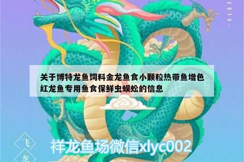 關于博特龍魚飼料金龍魚食小顆粒熱帶魚增色紅龍魚專用魚食保鮮蟲蜈蚣的信息