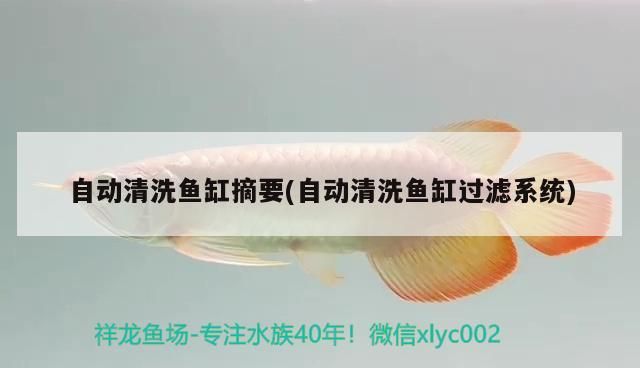 自動清洗魚缸摘要(自動清洗魚缸過濾系統)