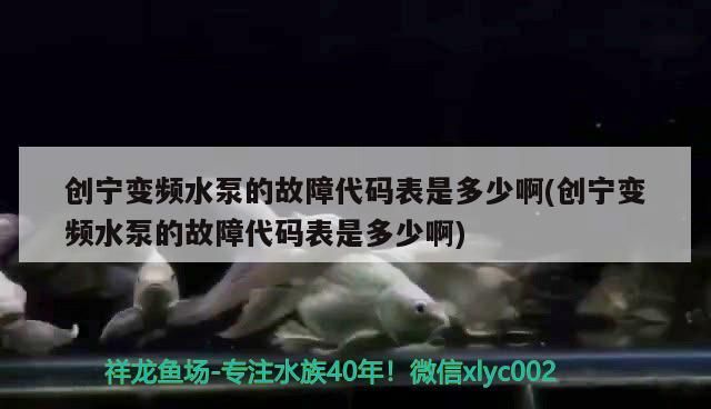 創寧變頻水泵的故障代碼表是多少啊(創寧變頻水泵的故障代碼表是多少啊)