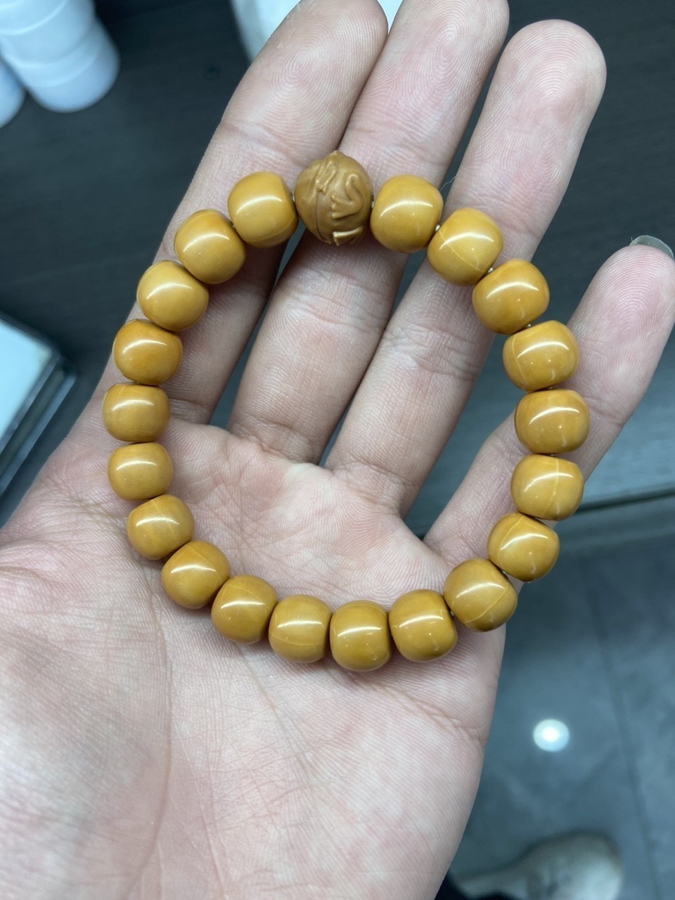 整裝重編 上面搭配一顆金蟾配珠