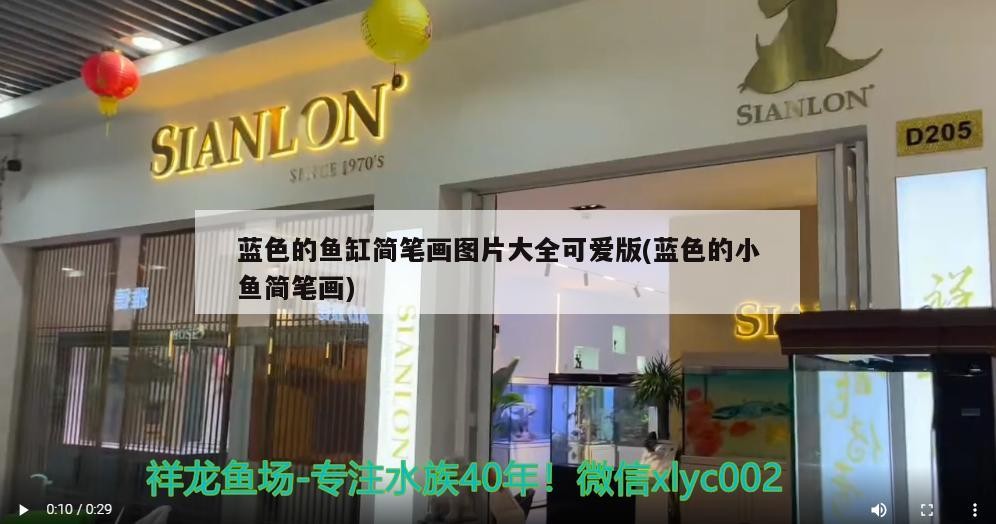 藍色的魚缸簡筆畫圖片大全可愛版(藍色的小魚簡筆畫)