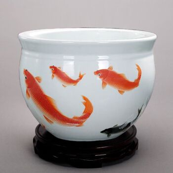 瓷器魚缸圖：景德鎮(zhèn)瓷器陶瓷魚缸圖片