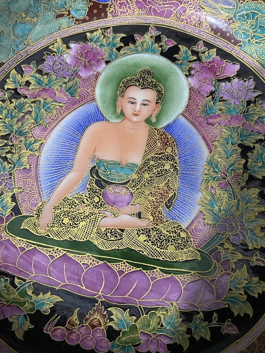 琺瑯彩描金佛像盤