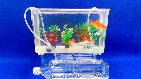 大塑料瓶手工制作魚缸過濾器：塑料瓶制作魚缸過濾器教程