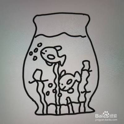 魚(yú)缸圖畫(huà)簡(jiǎn)筆畫(huà)，兒童魚(yú)缸簡(jiǎn)筆畫(huà)配色技巧兒童魚(yú)缸簡(jiǎn)筆畫(huà)配色技巧