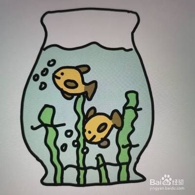 魚(yú)缸圖畫(huà)簡(jiǎn)筆畫(huà)，兒童魚(yú)缸簡(jiǎn)筆畫(huà)配色技巧兒童魚(yú)缸簡(jiǎn)筆畫(huà)配色技巧