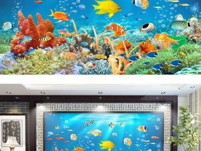 大型魚缸背景圖案：大型魚缸背景圖案的信息是一個不容忽視的環節增強魚缸整體美感