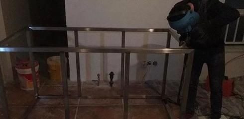鍍鋅方管魚缸架子圖：diy一個鍍鋅方管魚缸架子