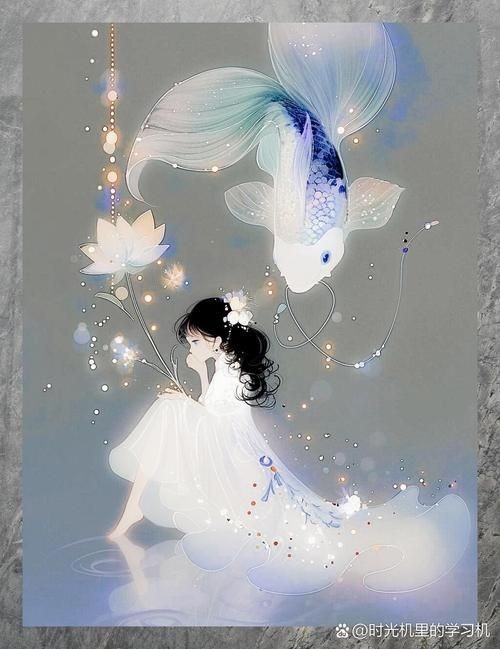 古風(fēng)錦鯉女孩圖片