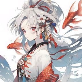 古風錦鯉女孩圖片