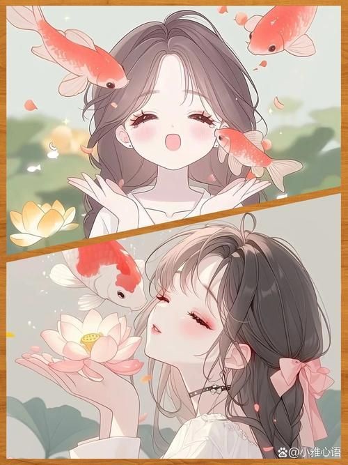 古風錦鯉女孩圖片