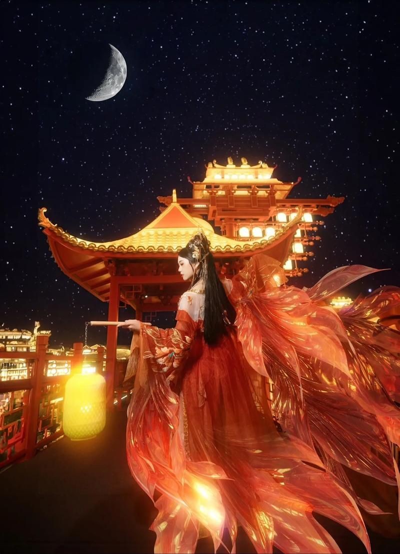 古風錦鯉女孩圖片