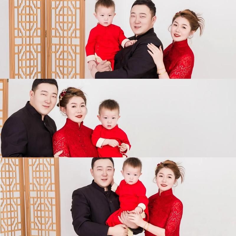 和昌興龍一家三口照片，昌興龍全家福