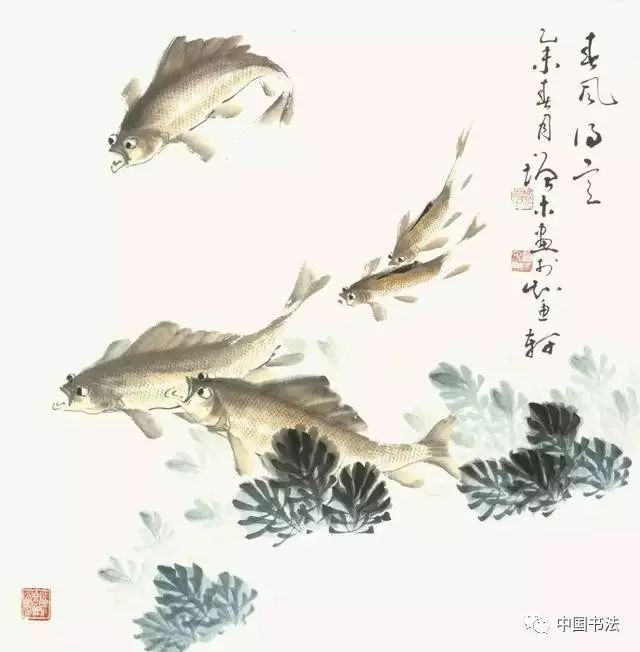 國畫魚寫意，墨趣橫生，國畫寫