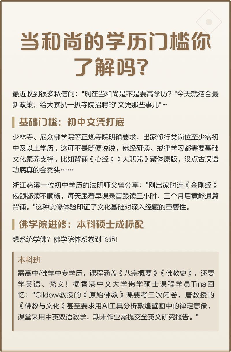 和尚要什么文憑，和尚為何無(wú)需文憑？論修行與世俗