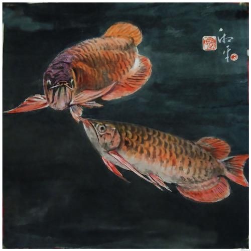 國畫金龍魚圖片大全：《國畫金龍魚圖片大全》