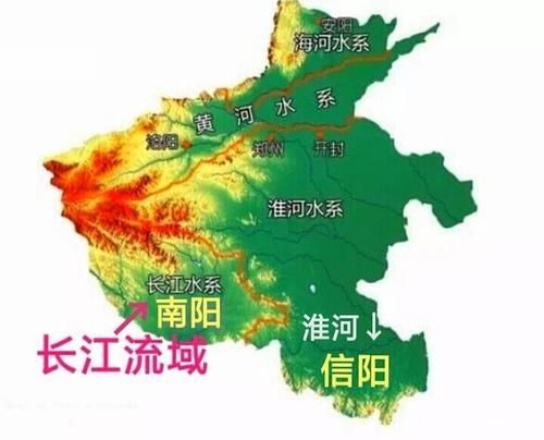 河南省水系圖：全國唯一一個橫跨長江、黃河、淮河、海河四大流域的省