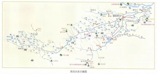 河南省水系圖：全國唯一一個橫跨長江、黃河、淮河、海河四大流域的省