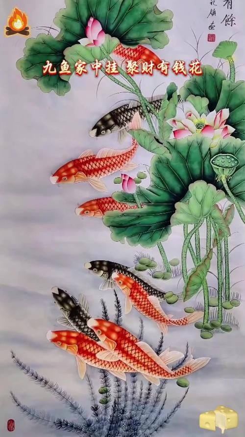 九魚聚財圖掛哪個方位：九魚圖掛在家里那個位置風水好