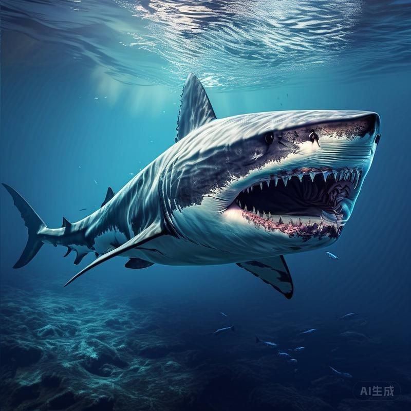 巨齒鯊圖片：史前海洋霸主巨齒鯊，咬合力遠超現代大白鯊，咬合力秒殺霸王龍