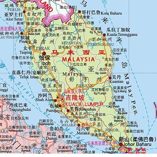 馬來西亞詳細地圖【《馬來西亞詳細地圖：領略多元地理風貌》】