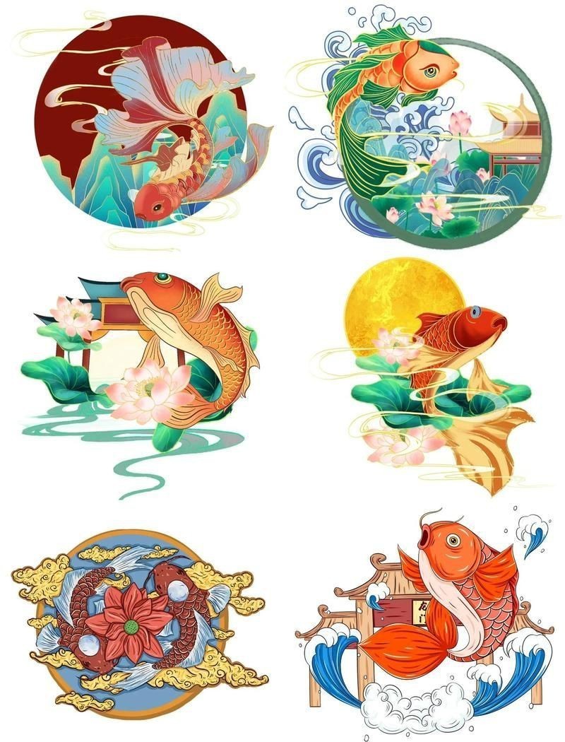 錦鯉Q版圖【卡通錦鯉q版圖素材分享】