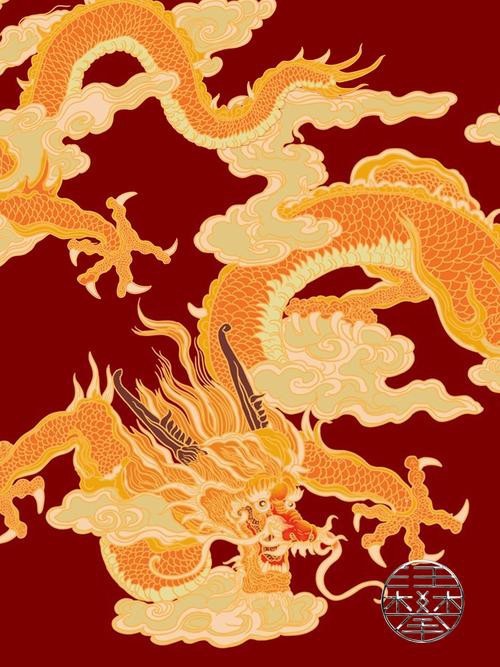 國潮風格的金龍插畫有哪些？【國潮風格的金龍插畫融合了傳統與現代元素，展現出獨特魅力】