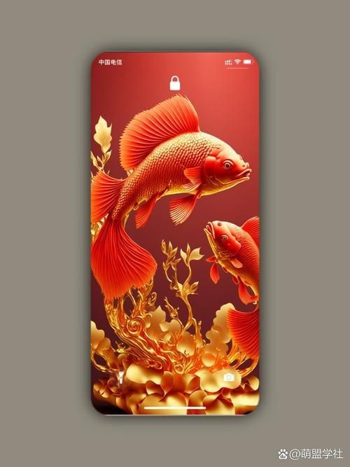 紅色錦鯉圖片【《紅色錦鯉：靈動的祥瑞之影》**，紅色錦鯉】