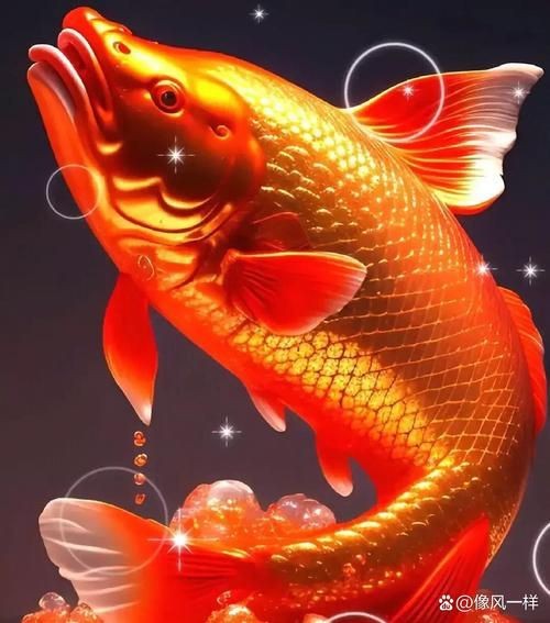 紅色錦鯉圖片【《紅色錦鯉：靈動的祥瑞之影》**，紅色錦鯉】