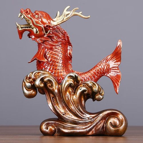 純銅龍頭魚擺件圖片