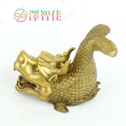 純銅龍頭魚擺件圖片