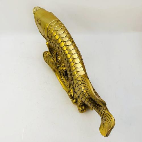 純銅龍頭魚擺件圖片
