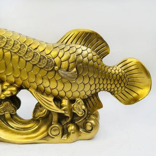 純銅龍頭魚擺件圖片