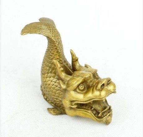 純銅龍頭魚擺件圖片