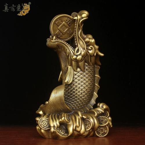 純銅龍頭魚擺件圖片