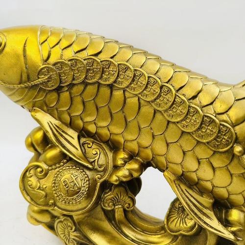 純銅龍頭魚擺件圖片